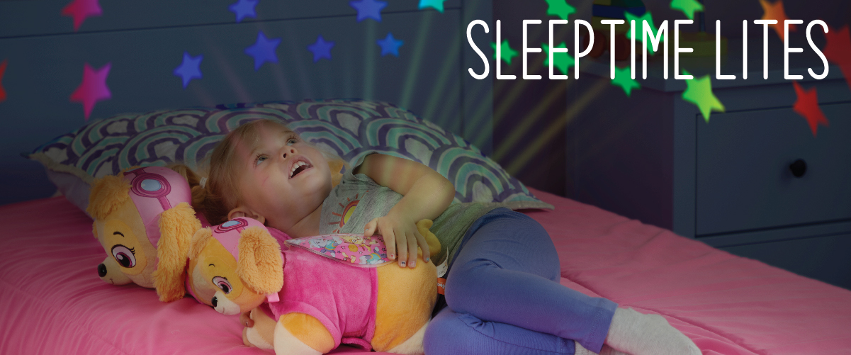 Click here to shop Sleeptime Lites, new night lights that project rainbow colored stars on the ceiling!