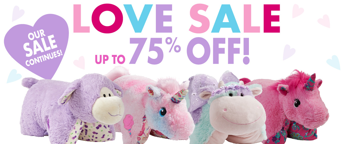 Love Sale Continues! Up to 75% Off Pillow Pets!