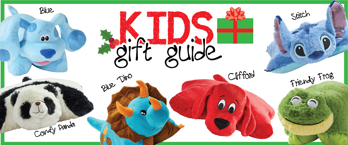 Click here to shop fun gifts for kids, including favorites such as Sunny Sloth, Sir Horse, Jolly Giraffe and Snuggly Puppy Pillow Pets.